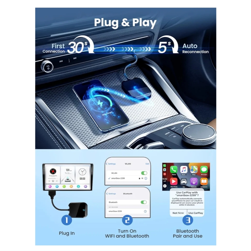 Wireless Car Play Adapter or Android Auto Adapter - Picture 4 of 8